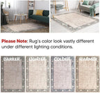Keen Home Design 6x9 Rug - Machine Washable Area Rug with Non-Slip Backing, Ideal for Living Room, Dining Room, Bedroom - Vintage, Easy Clean, Durable, Low Pile - (6' x 9')
