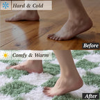 8x10 Area Rugs for Living Room Bedroom, Soft Fluffy Shaggy Bedside Rug, Indoor Floor Carpet for Kids Playroom, Dorms, Nursery Rooms, Home Decor (Green & White 8'x10')