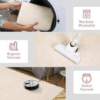 RUGSREAL Washable 4ft Round Rug Modern Solid Area Rug Indoor Non-Slip Throw Carpet Contemporary Area Rug for Bedroom Living Room Nursery, 4' x 4' Round Ivory Beige