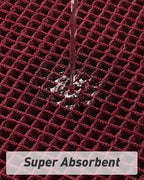 Upgraded Christmas Waffle Bath Mat, Super Absorbent Non Slip Bath Mats for Bathroom Floor, Machine Washable Bathroom Rugs with Tassels, Rubber Backed Bathroom Mats, Ultra Soft, 24" x 36", Burgundy