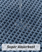 AMOAMI Upgraded Waffle Runner Rug Super Absorbent Non Slip Bath Mats for Bathroom Machine Washable Bathroom Runner Rug with Tassels, Ideal for Hallway Bedroom Laundry Room, 17" x 48", Blue
