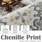 jinchan Runner Rug 3x10 Washable Hallway Rug Distressed Gray Multi Vintage Floral Runner Kitchen Floor Cover Indoor Mat Retro Entryway Living Room Bedroom Office Farmhouse Grey