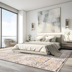 Rugshop Geometric Boho Perfect for high Traffic Areas of Your Living Room,Bedroom,Home Office,Kitchen Area Rug 7'10" x 10' Yellow
