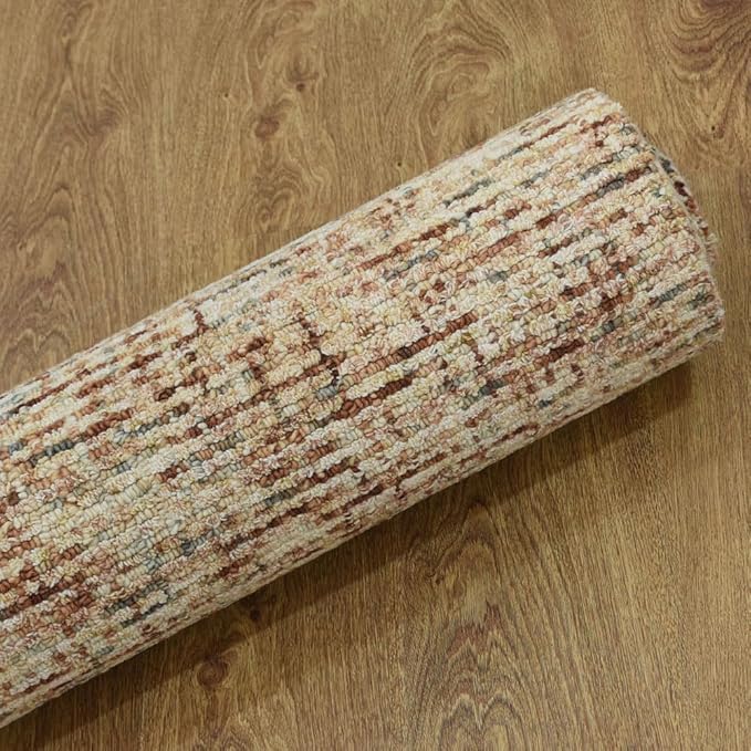 Hand Tufted Wool ECO-Friendly Area Rugs - 4'x6', Rectangle Shape, Light Brown, Solid Plain Design, High Pile Handmade Anti Skid Area Rugs for Living Room, Bed Room (KWC111)