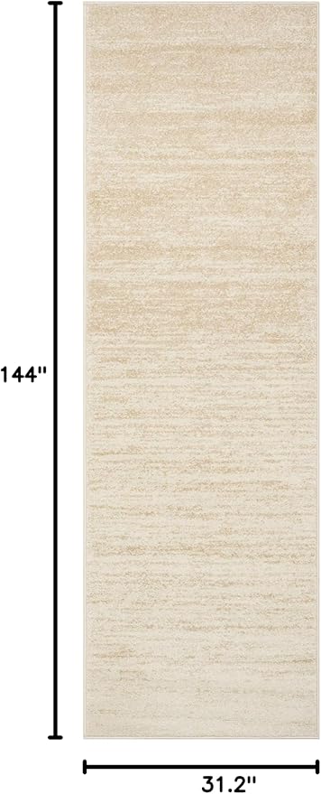 SAFAVIEH Adirondack Collection Runner Rug - 2'6" x 12', Champagne & Cream, Modern Ombre Design, Non Shedding & Easy to Clean, Ideal for Hallway, Foyer, Kitchen, Entryway, Bedroom (ADR113W)