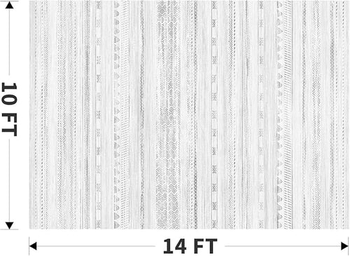 10x14 Area Rugs for Living Room Machine Washable Rug Distressed Indoor Carpet Neutral Moroccan Boho Rug Ultra Soft Area Rug for Bedroom Dining Room Playroom Office, Grey