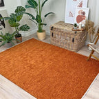 Alfa Rich 4x6 Burnt Orange Washable Area Rugs for Living Room Bedroom Kitchen Cotton Solid Decor Rug