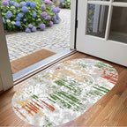 Distressed Abstract Art Aesthetic Deco Indoor Oval Rugs 5x8 for Living Room Bedroom Dining Room Soft Non Skid Easy Clean Big Carpet Nursery Dorm Farmhouse Rustic Grey Green Tie-Dye Texture Area Rug