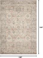 Loloi Hathaway Collection HTH-03 Java/Multi 9'-0" x 12'-0", .25" Thick Area Rug, Soft, Durable, Printed, Modern, Low Pile, Non-Shedding, Easy Clean, Living Room Rug