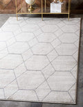 Unique Loom Trellis Frieze Collection Area Rug - Geometric (3' 3" x 5' 3", Ivory/ Gray)
