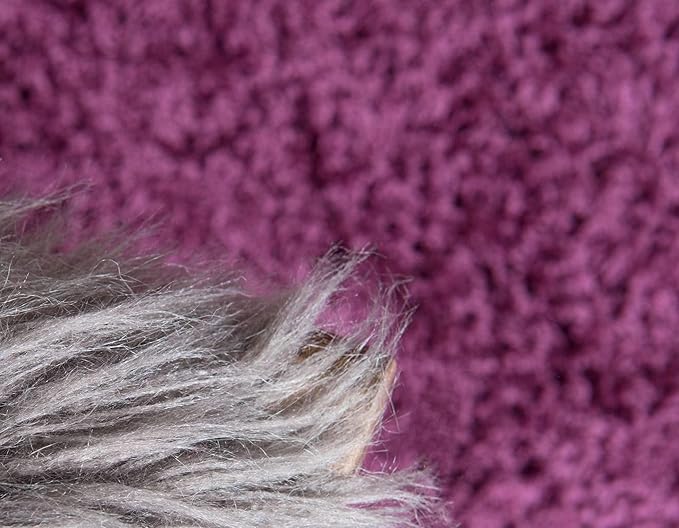 Unique Loom Solid Shag Collection Area Rug (9' x 12' Rectangle, Eggplant Purple)