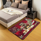 Merry Christmas Large Area Rug 5x7 Puppy Christmas Tree Living Room Rug | Little Cat Pup Dog Rugs for Bedroom, Cute Pet Animal Golden Retrievers Carpet Indoor Floor Mat