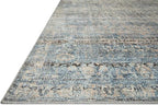 Loloi Amber Lewis Billie Collection, Denim & Blush 2'-6" x 7'-6" Area Rug – Antique & Distressed Accent Rugs for Living Room, Bedroom, Entryway & Hallway, No Shed High Traffic Area Home Decor Rug