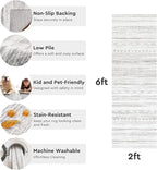 2x6 Runner Rug Machine Washable Non Slip Area Rug Distressed Neutral Moroccan Boho Rug Ultra Soft Floor Runners for Hallways for Entryway Laundry Room Kitchen, Grey