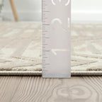 Abani Terra Cream 8' x 10' Area Rug for Living Room, Bedroom - Geometric Lines Pattern - Durable & Easy to Clean