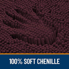 OLANLY Bathroom Rugs 24x16, Extra Soft Absorbent Chenille Bath Rugs, Rubber Backing Quick Dry, Machine Washable Bath Mats for Bathroom Floor, Tub and Shower, Home Decor Accessories, Black Cherry