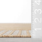 Nuloom Asha Tan/Ivory, 5' x 8', Casual, Striped Border, Soft and Cozy, High Traffic, Stain Resistant, Easy Clean, Durable Area Rug for Indoor/Outdoor Patio, Deck, Porch, Garden, Courtyard