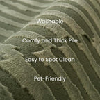 Revival Rugs Soloba 9'2"x12'2" Washable Area Rug for Living Room Bedroom - 100% Recycled Oeko-TEX Certified, Medium Pile, Green