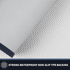 PURRUGS Dirt Trapping Door Mat 24" x 70", Non-Slip/Skid Machine Washable Entryway Rug, Shoes Scraper, Throw Rug, Super Absorbent Area Rug for Muddy Wet Shoes and Paws, Light Blue & Navy