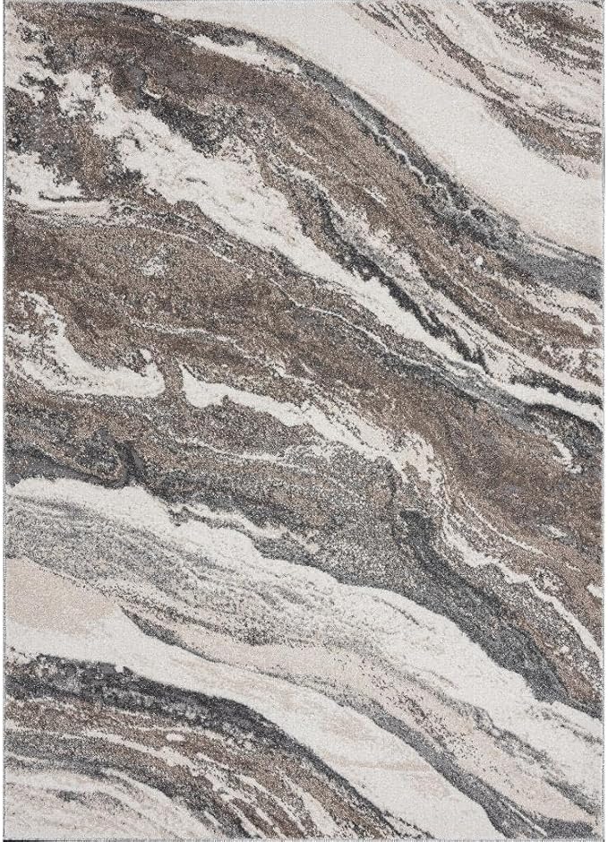 LUXE WEAVERS Lagos Collection 7983 Grey 6x9 Art Deco Area Rug