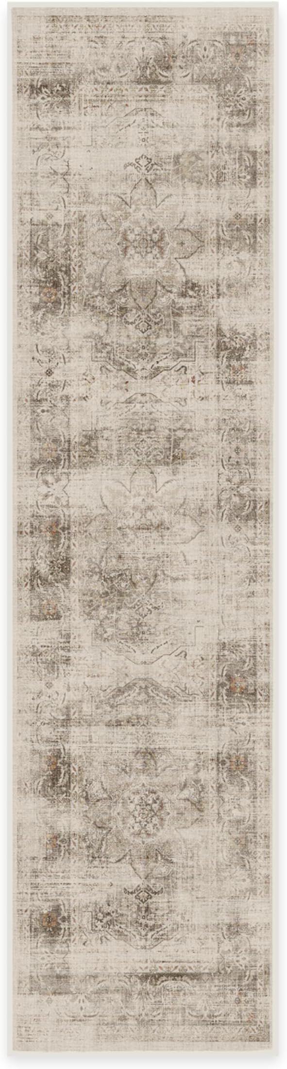 RUGGABLE Washable Vintage Runner Rug – Sarrah Hazel 2.5x12, Stain-Resistant, Non-Slip Hallway Runner – Machine Washable Rug for Hallway, Entryway, Living Room & Kitchen – with Standard Pad