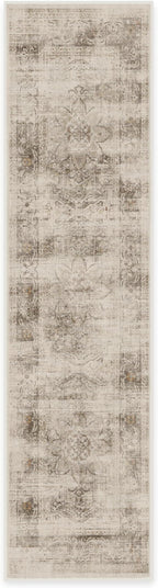 RUGGABLE Washable Vintage Runner Rug – Sarrah Hazel 2.5x10, Stain-Resistant, Non-Slip Hallway Runner – Machine Washable Rug for Hallway, Entryway, Living Room & Kitchen – with Standard Pad