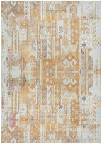 GLN Rugs Traditional Collection - Machine Washable Area Rug, Traditional Washable, Non Slip, Low Pile Chenille Rug, Living Room, Bedroom, Kitchen Rug (8' x 10' Sand/Light Gray)