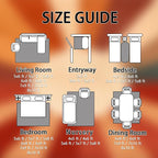 70s Rugs for Living Room -Retro Sun Rug, 3x4 ft, Mid Century Sun Area Rugs for Bedroom, Red and Orange Washable Carpet for Entryway, Kitchen, Boho Retro 70s Home Decor & Gifts