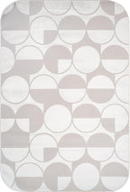 Beverly Rug Modern Geometric Area Rug 6x9 Low-High Pile Durable Soft Abstract Circular Indoor Rugs for Living Dining Room Office Stain Resistant Non Shedding Casual Indoor Carpet Beige White 6 x 9