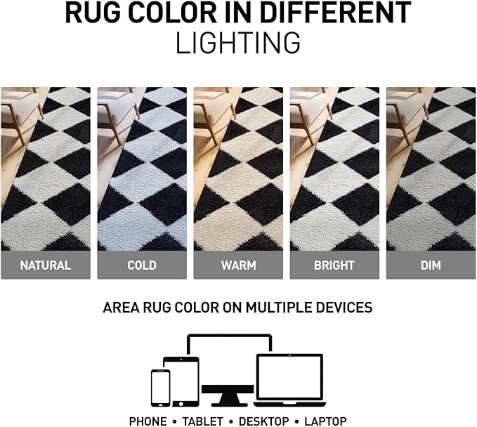 Rugshop Diamond Wave Pattern Shag Area Rug Anthracite Dark Gray 2' x 3' Ideal for Entryways, Kitchens, or Small Spaces