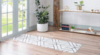 Rugs.com Lattice Trellis Collection Rug – 10 Ft Runner White Low-Pile Rug Perfect for Hallways, Entryways