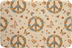 Erosebridal Groovy 70s Theme Rugs Retro Peace Sign Fluffy Rugs Boho Butterfly Indoor Entry Rug 16x24 Hippie Honey Bee Non Slip Bathroom Carpet Vintage Flower Floral Floor Mats for Kids