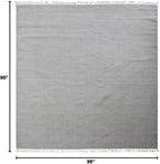 Rugsotic Carpets Hand Woven Flat Weave Kilim Wool ECO-Friendly Area Rugs - 8'x8', Square Shape, Silver Color, Solid Plain Design, Low Pile Handmade Area Rugs for Living Room, Bed Room (D00111)