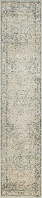 Nourison Home Astra Machine Washable Light Blue 2'2" x 8' Area Rug - Easy Clean, Non Shedding, Bed Room, Living Room, Dining Room, Kitchen (8' Runner)