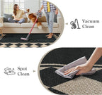Moynesa Easy Jute Hallways Runner Rugs Washable 2.5x8 Entryway Rug Runners for Kitchen Black Checkered Indoor Outdoor Carpet for Entryway Patio, Diamond Grid Mat for Bathroom Bedroom Laundry
