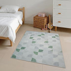 3x5 Rugs Machine Washable, Ultra-Thin Area Rugs for Bedroom Entryway Living Room Bedside Low-Pile, Boho Small Throw Floor Carpet Non Slip Soft Indoor Rug Modern Abstract Light Green