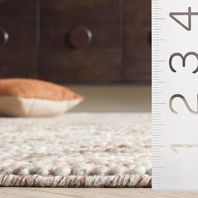 SAFAVIEH Natura Collection Runner Rug - 2'3" x 8', Dark Brown & Beige, Handmade Wool Blend, Textured Design, Ideal for Hallway, Bedroom, Foyer (NAT620E)