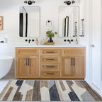 ReaLife Rugs Machine Washable Area Rug Runner - Living Room Bedroom Bathroom Kitchen Entryway Office - Non-Slip Baking Low Pile Stain Resistant Premium - Modern Geometric - Theo - Beige 2'6" x 8'