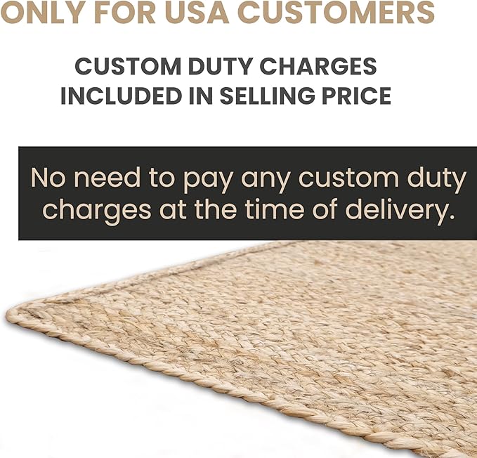 12x15 Rugs for Living Room Oval Kilim Rug Natural Oval Jute Thick 0.27" Solid Design Beige White Hand Braided Jute Flatweave Mat Handmade Boho Indoor Outdoor Rugs for Bedroom Living Dining Room
