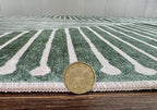GLN Rugs Contemporary Collection - Machine Washable Area Rug, Contemporary Washable, Non Slip, Low Pile Chenille Rug, Living Room, Bedroom, Kitchen Rug (5' x 7' Beige Green)