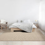 LUXE WEAVERS Modern Geometric Wave Beige 4x6 Area Rug