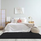 Amearea Modern Soft Hallway Runner Rug, 2x6 Feet Washable Runner Rugs for Hallway, Black Fluffy Rug Bedroom Bedside Rugs, Non Slip Memory Foam Rug Carpet for Entrance Kitchen Living Room Decor