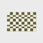 EVERGRACE Checkered Plaid Area Rug 2x3, Soft Fuzzy Faux Wool Rugs Washable Anti Slip Rugs Small Rug Carpet for Entryway Bedroom Living Room Hallway Kitchen Dining Room and Laundry Room, Olive Green