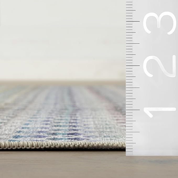 Dash & Albert Poppy Multi Machine Washable Rug, 8.5 X 11.5 Feet, Multicolored Geometric Pattern