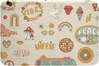 Kids 70s Party Decorations Bath Mat Cute Bus Car Non Slip Bath Rugs for Boys Girls Pastel Rainbow Super Cozy Bathroom Rug 16x24 Hippie Mushroom Bathroom Accessories 60s Retro Disco Rug Groovy Decor