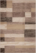 Superior Indoor Area Rug, Jute Backing, Plush Modern Rugs for Entryway, Kitchen Floors, Office Floor Cover, Color Block Rugs, Rockwood Collection, 7' x 9', Beige