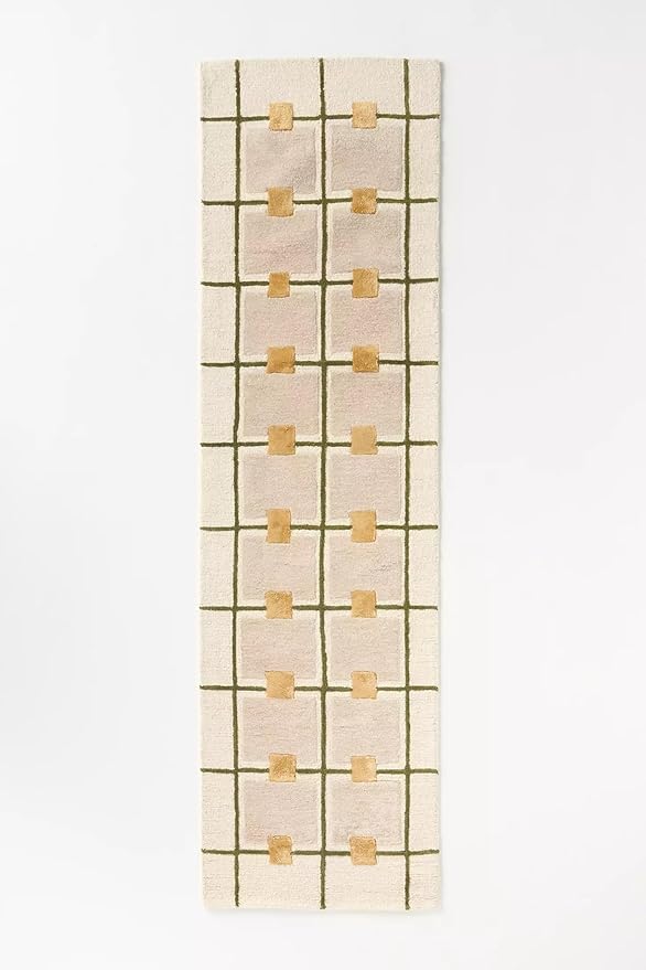 Greer Hand-Tufted Wool Rug - Elegant Taupe and Olive Geometric Pattern for Sophisticated Home Decor (8x12 Ft)