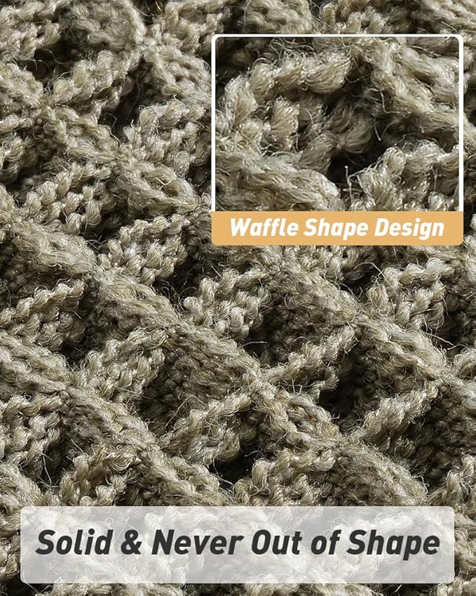 Upgraded Christmas Waffle Bath Mat, Super Absorbent Non Slip Bath Mats for Bathroom Floor, Machine Washable Bathroom Rugs with Tassels, Rubber Backed Bathroom Mats, Ultra Soft, 17" x 24", Dark Green