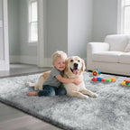 Fluffy Rug Shaggy Area Rug, Mottling Grey 5x8 Area Rugs for Bedroom, Small Bedside Rug, Soft Fluffy Shaggy Entryway Throw Rugs for Living Room Bedroom Kids Room Home Decor
