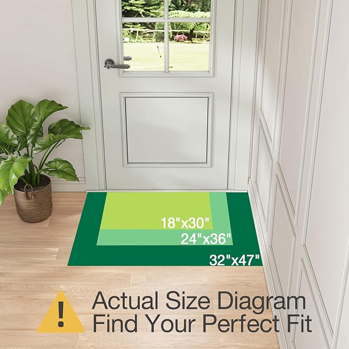 LUMI Ultra Thin Door Mat, 18x30 Non Slip Indoor Doormat Entrance Washable Rugs Entryway Oriental Vintage Soft Carpet for Kitchen Bedroom Front Door, Multicolor